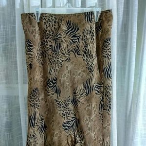 Monte' size large animal print flounce skirt .